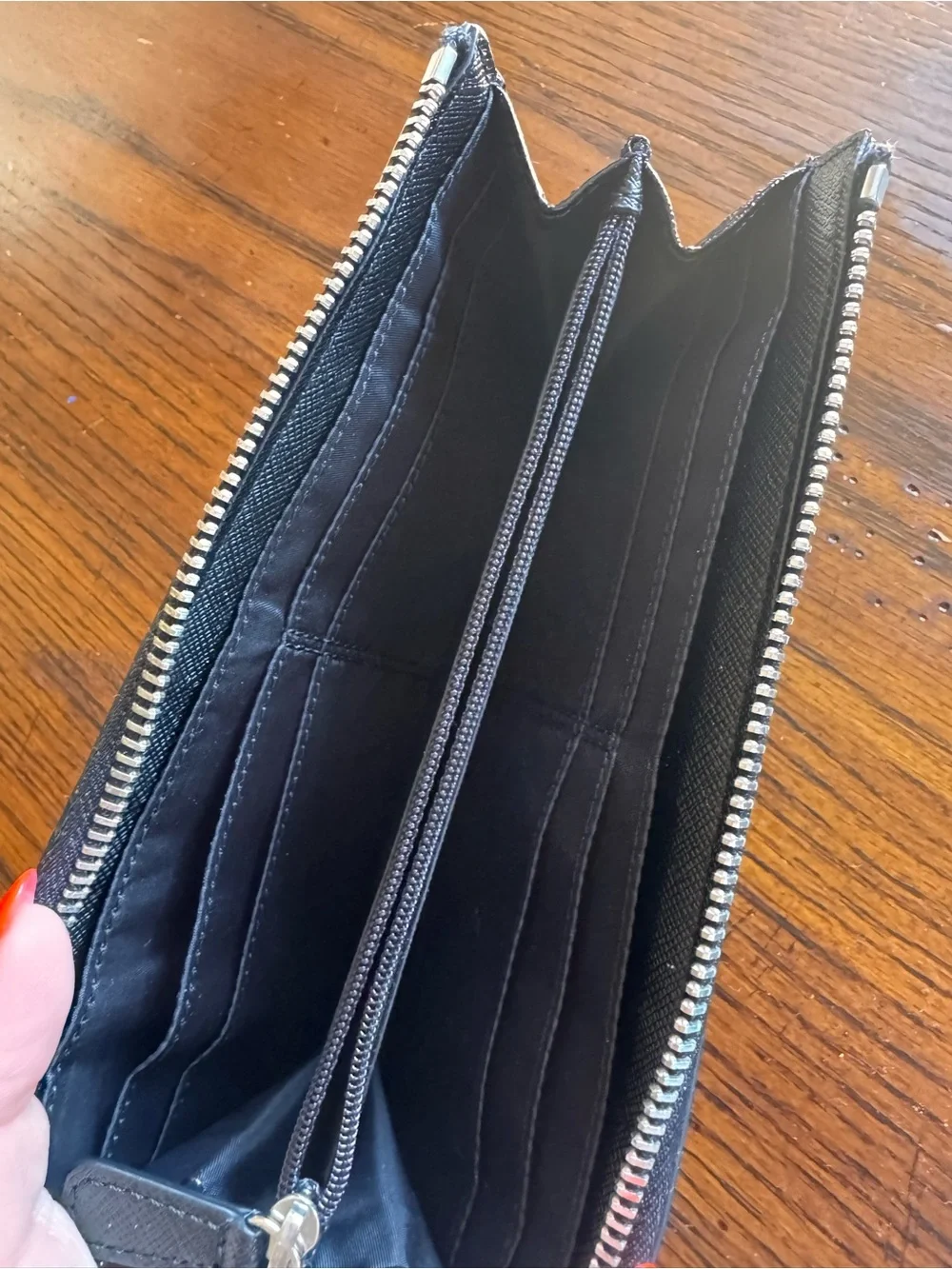 Coach Signature Continental Wallet in Black and Gray - Picture 2 of 3